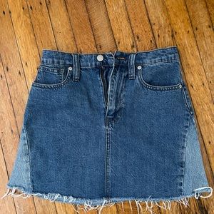 Madewell Jean denim Skirt with Multi Color Panel Detail size 24